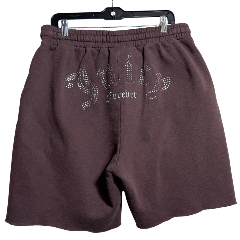 Juicy Couture Forever 21 Brown Rhinestone Logo Sweat Shorts Plus Size 1X